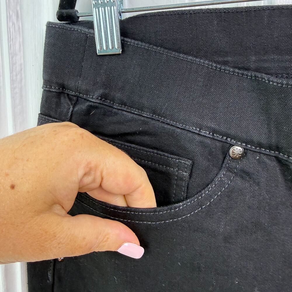 Isaac Mizrahi Live Jeans Womens 12P Black Rhinestone Embellished Pull On NWOT - Picture 3 of 12